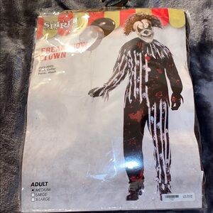 Spirit Freaky Clown Costume for adults- Black and White
